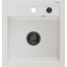 Mexen Vito Granitspüle 1-Becken 520 x 490 mm, weiß, schwarzer Siphon - 6503521000-20-B