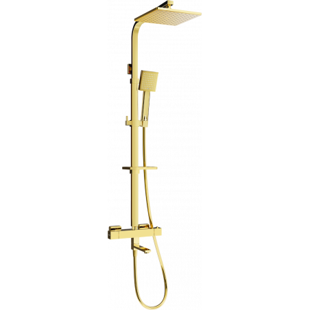 Mexen CQ45 bad- en doucheset met regendouche en thermostatische kraan, goud - 779104595-50