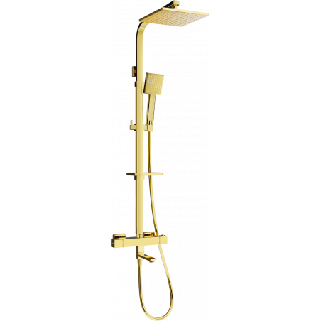Mexen CQ45 Badewannen-Dusch-Set mit Regendusche und Thermostatarmatur, Gold - 779104595-50