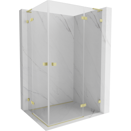 Mexen Lunar L Duo cabine de douche pivotante droite 115 x 70 cm, transparent, or brossé - 834L-115P-070L-55-00