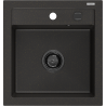 Mexen Vito Granitspüle 1-Becken 520 x 490 mm, schwarz/gold metallic, schwarzer Siphon - 6503521000-75-B