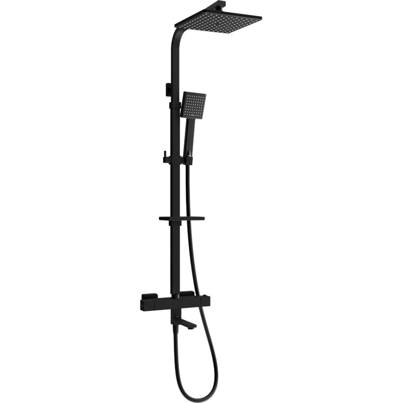 Mexen CQ45 bathtub-shower set with rain shower and thermostatic faucet, black - 779104595-70