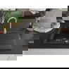 Mexen Cesar Granitspüle 1-beckig mit Abtropffläche 775 x 470 mm, schwarz/silber metallic, goldener Siphon - 6514771010-73-G