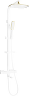 Mexen CQ49 badkar-och duschset med regndusch och termostatblandare, vit/guld - 779104995-25