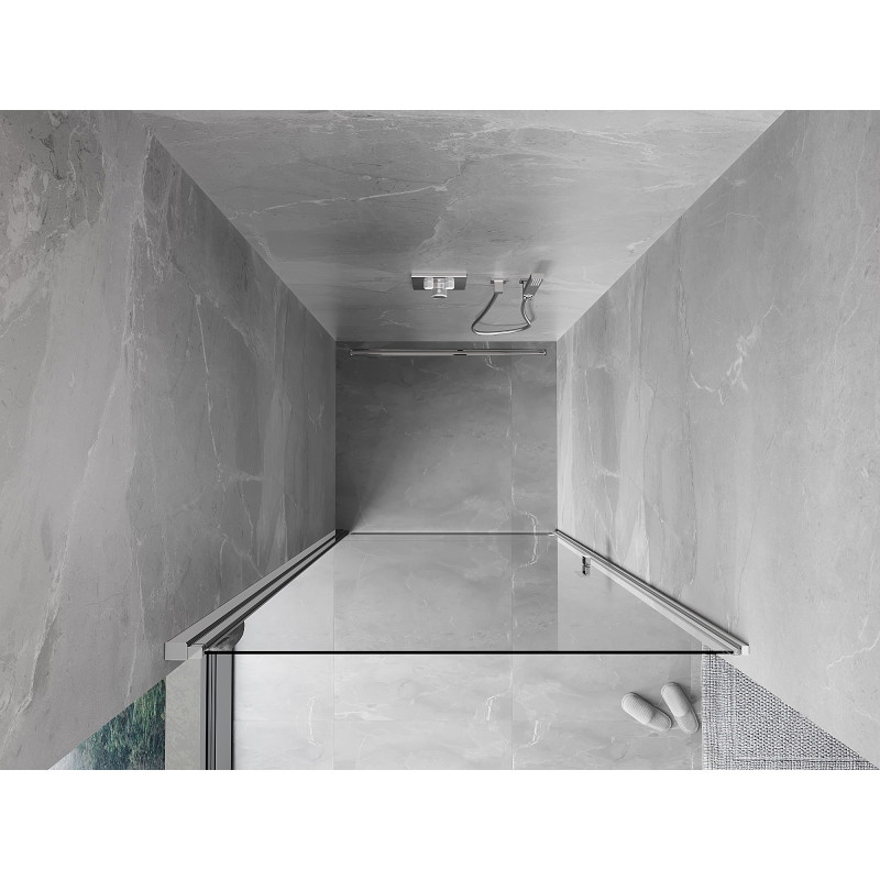 Mexen Mist-B duššiuksed avatavad 85 cm, läbipaistev, kroom - 8A2-085-000-01-00