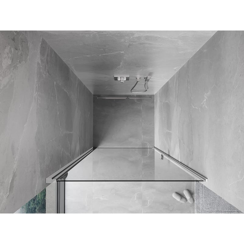 Mexen Mist-B hinged duššiuks 100 cm, läbipaistev, kroom - 8A2-100-000-01-00