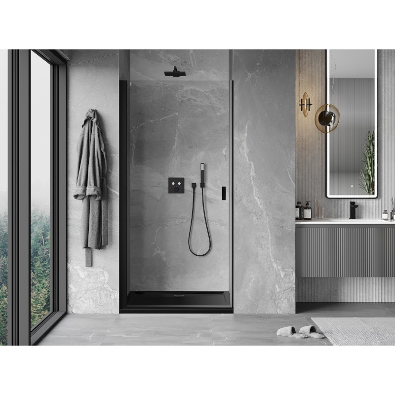 Mexen Mist-B preklopna tuš vrata 80 cm, prozirna, crna - 8A2-080-000-70-00
