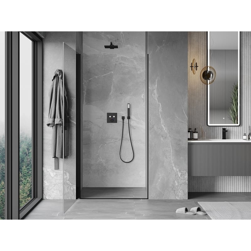 Mexen Mist-B preklopna tuš vrata 80 cm, prozirna, crna - 8A2-080-000-70-00