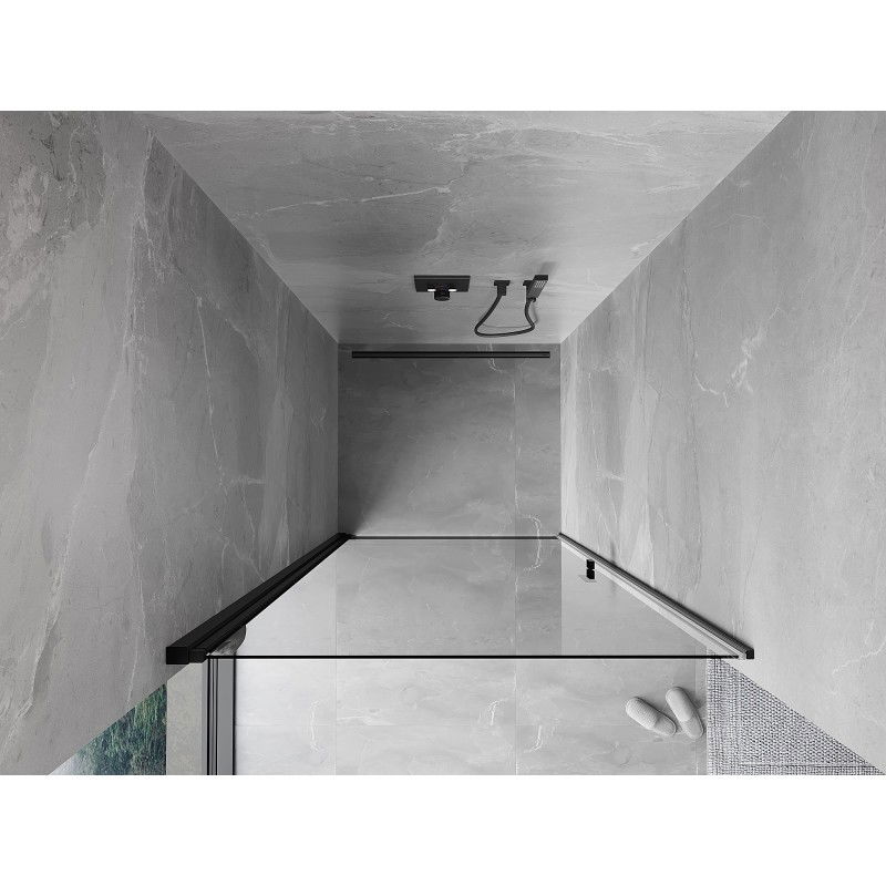 Mexen Mist-B puerta de ducha abatible 95 cm, transparente, negro - 8A2-095-000-70-00