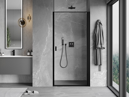 Mexen Mist-B right-hand hinged shower door 70 cm, black frame, black - 8A2-070-000-70-70-P