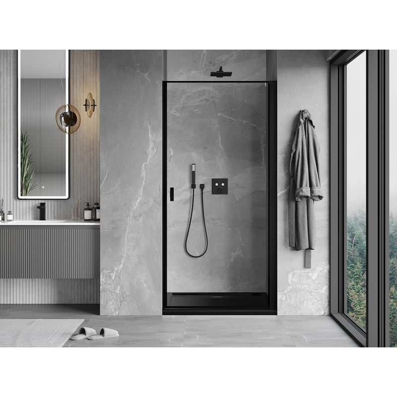 Mexen Mist-B drzwi prysznicowe uchylne prawe 70 cm, czarna ramka, czarne - 8A2-070-000-70-70-P