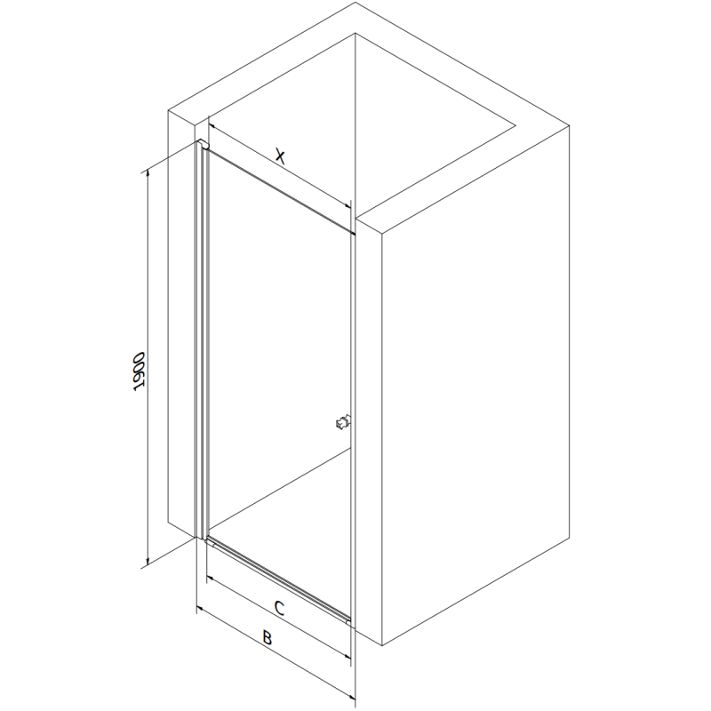Mexen Pretoria puerta de ducha abatible 80 cm, transparente, dorada - 852-080-000-50-00