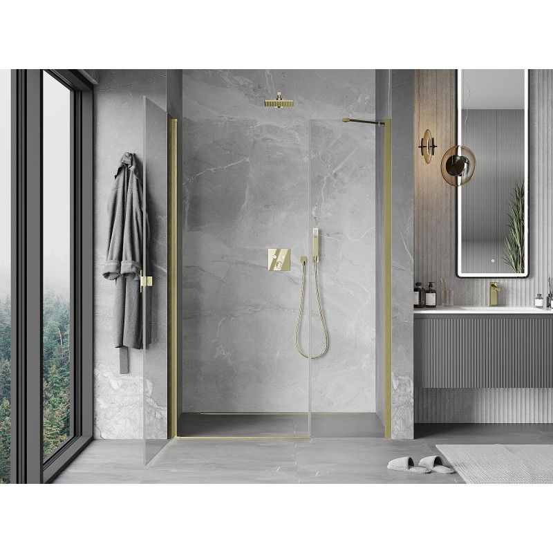 Mexen Mist-B porte de douche pivotante 95 cm, transparent, or brossé - 8A2-095-001-55-00