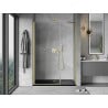Mexen Mist-B 100 cm Hinged Shower Door, Transparent, Brushed Gold - 8A2-100-001-55-00