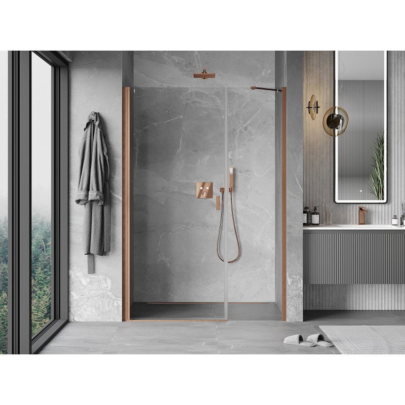 Mexen Mist-B draaideuren voor douche 120 cm, transparant, geborsteld koper - 8A2-120-001-65-00