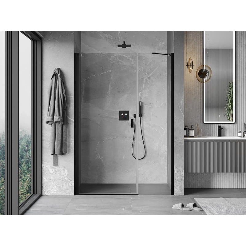 Mexen Mist-B Hinged Shower Door 95 cm, Transparent, Black - 8A2-095-001-70-00