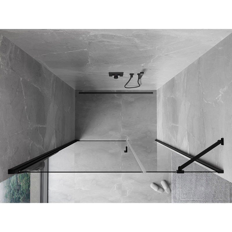 Mexen Mist-B porte de douche pivotante 105 cm, transparent, noir - 8A2-105-001-70-00