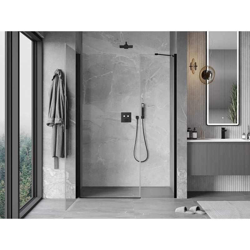 Mexen Mist-B drzwi prysznicowe uchylne 110 cm, transparent, czarne - 8A2-110-001-70-00