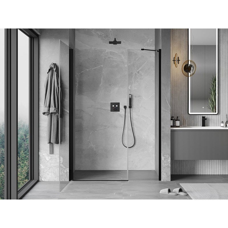Mexen Mist-B draaideur douche 120 cm, transparant, zwart - 8A2-120-001-70-00