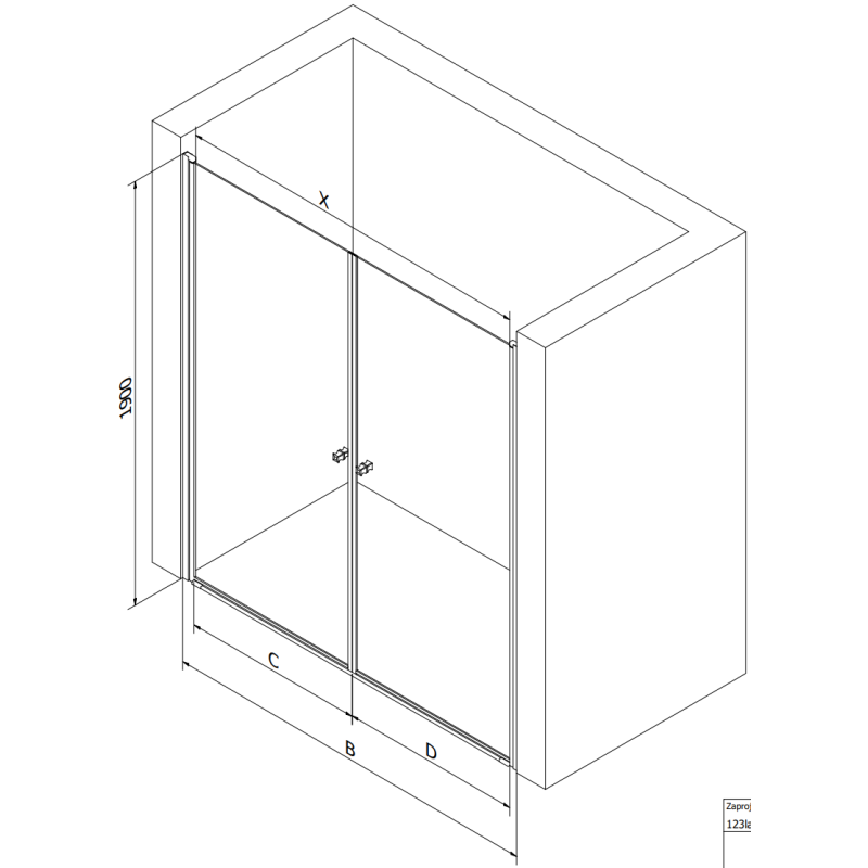 Mexen Pretoria Duo Duschabtrennung, 160 cm, transparent, Chrom - 852-160-000-02-00