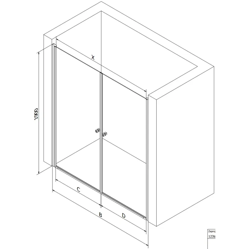 Mexen Pretoria Duo porte de douche pivotantes 180 cm, transparent, chrome - 852-180-000-02-00