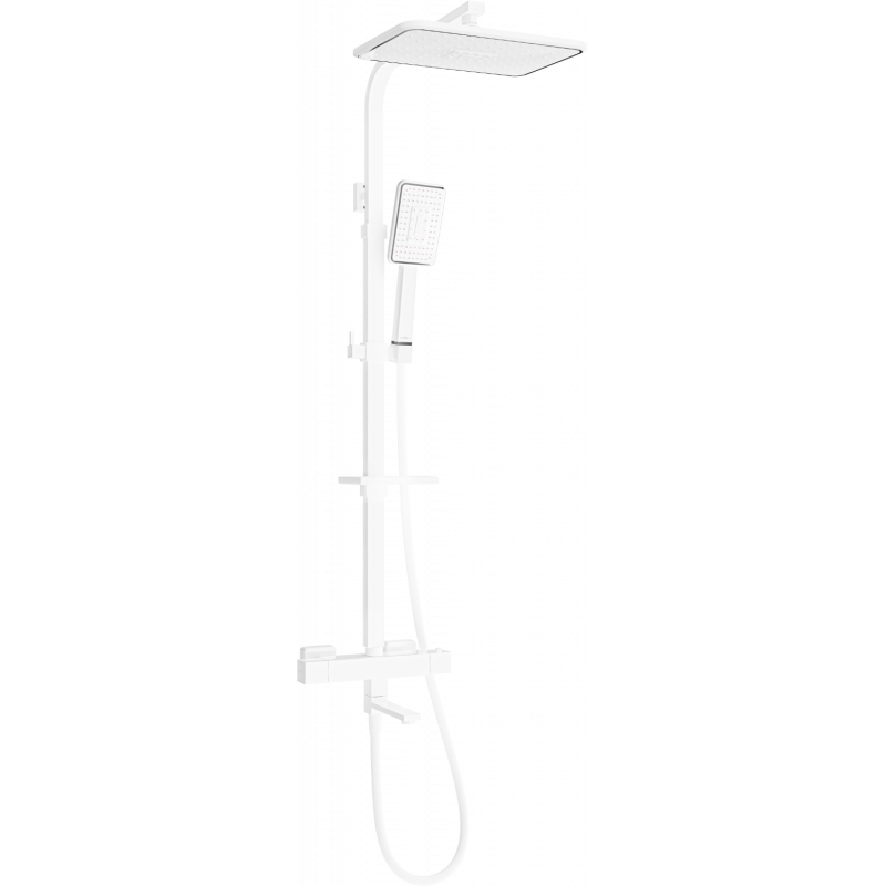 Mexen CQ54 ensemble baignoire-douche avec pomme de douche et mitigeur thermostatique, blanc/chrome - 779105495-21