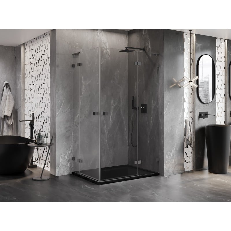 Mexen Lunar L Duo kabina prysznicowa uchylna prawa 105 x 85 cm, transparent, gun metal - 834L-105P-085L-95-00