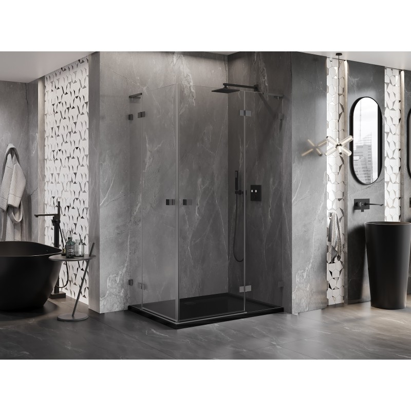 Mexen Lunar L Duo kabina prysznicowa uchylna prawa 110 x 85 cm, transparent, gun metal - 834L-110P-085L-95-00