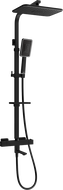 Mexen CQ54 Badewannen- und Duschset mit Duschkopf und Thermostatarmatur, Schwarz/Chrom - 779105495-71