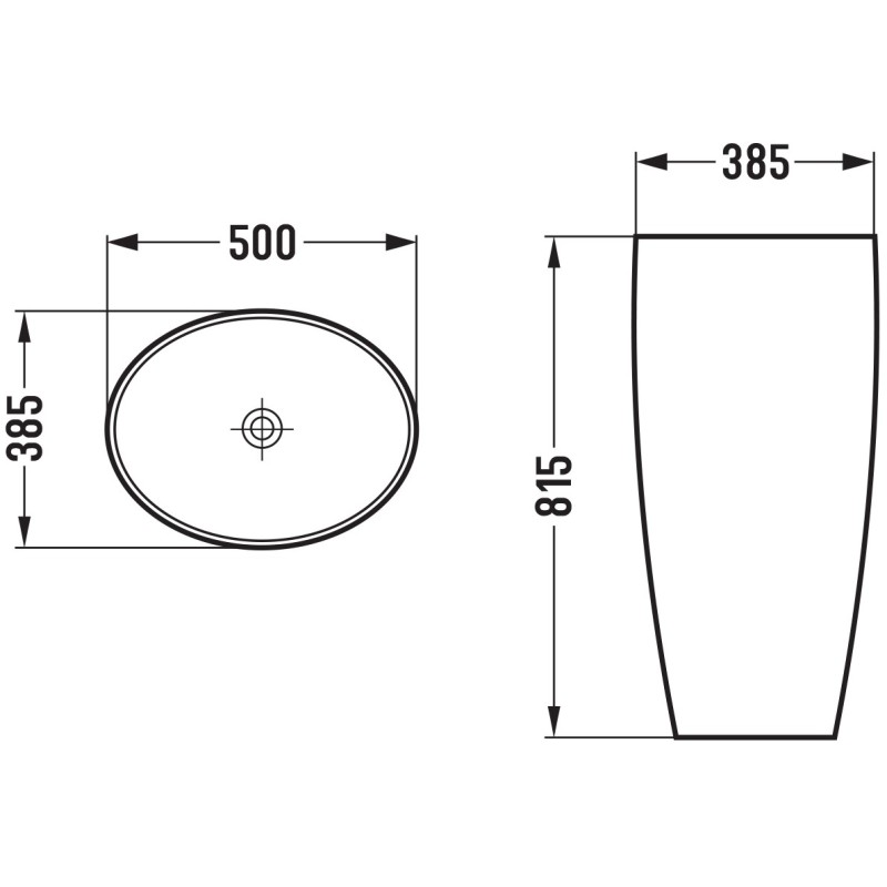 Mexen Nea lavabo independiente 50 x 38 cm, blanco - 26055000