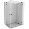 Mexen Lunar L Duo cabine de douche pivotante droite 90 x 85 cm, transparent, noir - 834L-090P-085L-70-00