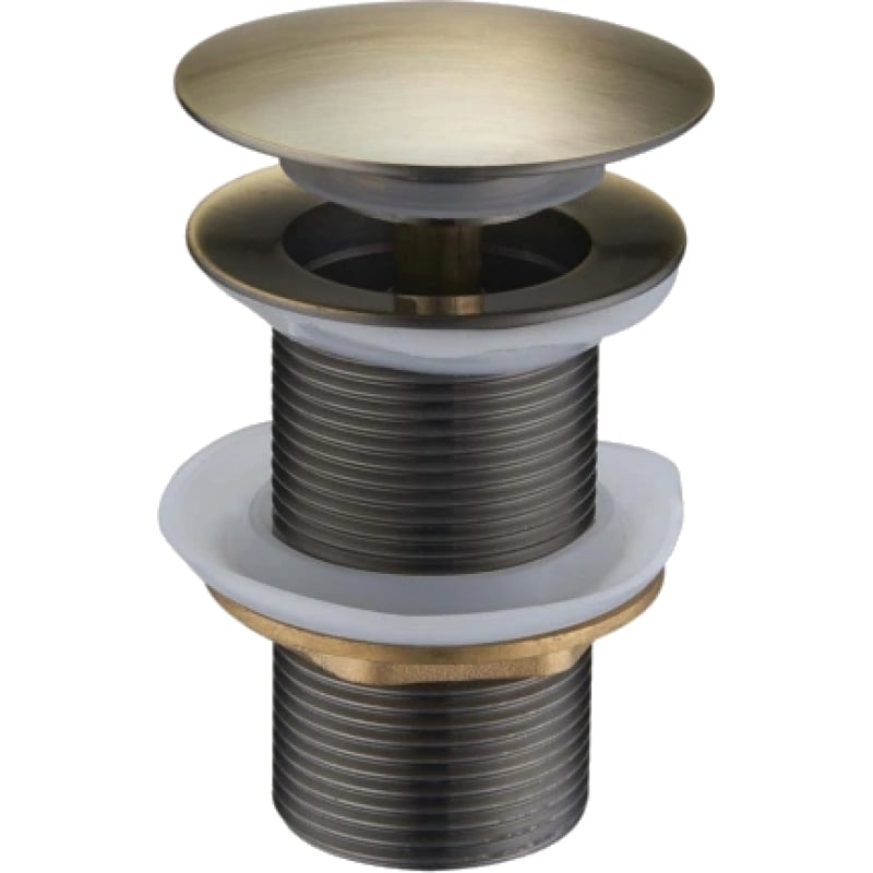 Mexen click-clack round plug, antique brass - 79910-40