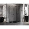 Mexen Lunar L Duo cabine de douche pivotante droite 110 x 105 cm, transparent, noir - 834L-110P-105L-70-00