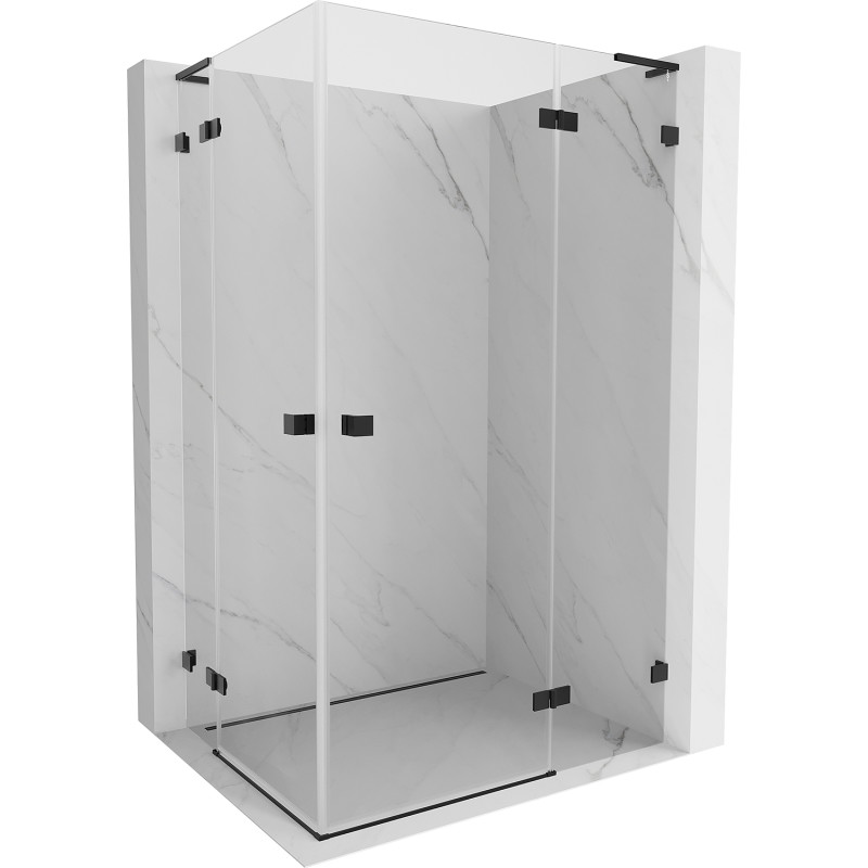 Mexen Lunar L Duo parema avaneva dušikabiin 115 x 85 cm, läbipaistev, must - 834L-115P-085L-70-00