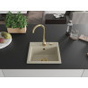 Mexen Milo granitische gootsteen met 1 kom 435 x 410 mm, beige, gouden sifon - 6505441000-69-G