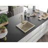 Mexen Milo fregadero de granito de 1 compartimento 435 x 410 mm, beige, sifón dorado - 6505441000-69-G