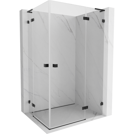 Mexen Lunar L Duo kabina prysznicowa uchylna prawa 120 x 80 cm, transparent, czarna - 834L-120P-080L-70-00