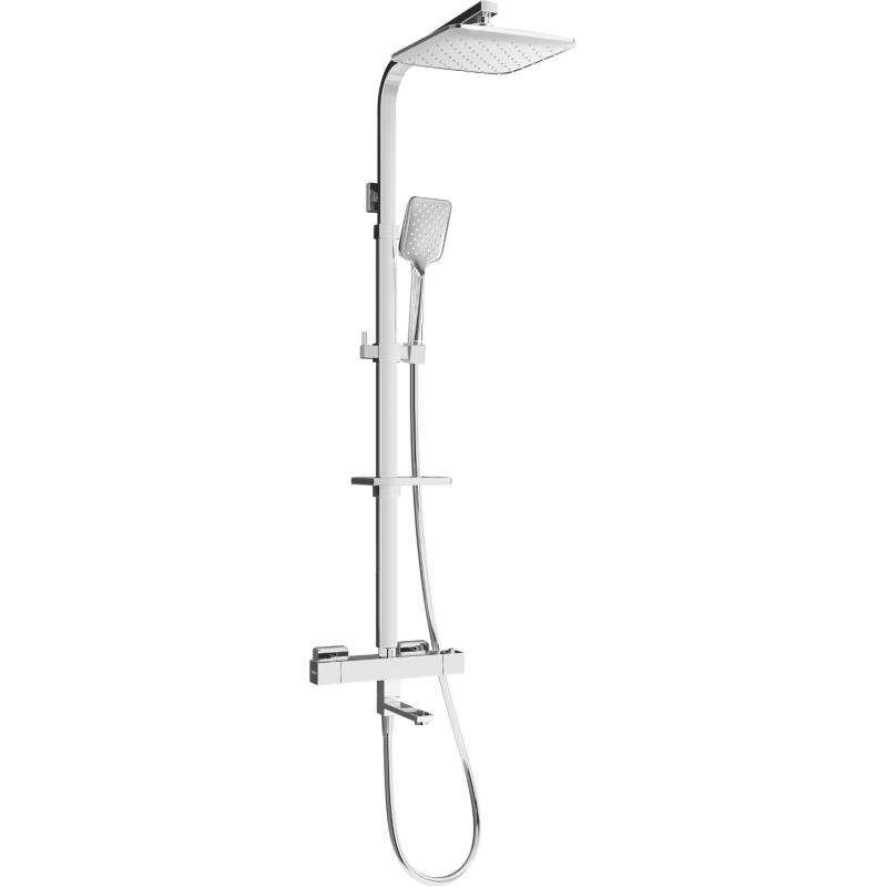 Mexen CQ62 bath-shower set with rainfall showerhead and thermostatic mixer, chrome - 779106295-00