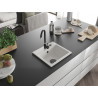 Mexen Milo Granit-Spüle 1-Becken 435 x 410 mm, weiß, schwarzer Siphon - 6505441000-20-B