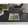 Mexen Milo Granitspüle, 1-beckig, 435 x 410 mm, beige, schwarzer Siphon - 6505441000-69-B