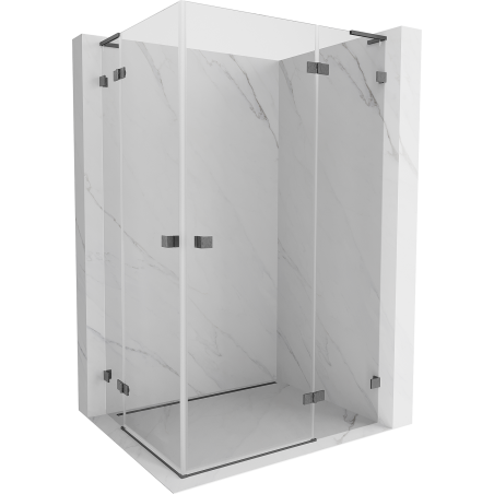Mexen Lunar L Duo cabine de douche pivotante droite 105 x 75 cm, transparent, gris pistolet brossé - 834L-105P-075L-66-00