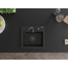 Mexen Milo évier en granit à 1 bac 435 x 410 mm, noir/or métallique, siphon noir - 6505441000-75-B