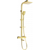 Mexen CQ62 Badewannen-Dusch-Set mit Regenduschkopf und Thermostatarmatur, gold - 779106295-50