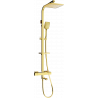 Mexen CQ62 badkar-duschset med duschhuvud och termostatblandare, guld - 779106295-50