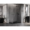 Mexen Lunar L Duo cabine de douche pivotante droite 115 x 110 cm, transparent, gris canon brossé - 834L-115P-110L-66-00