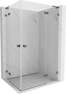 Mexen Lunar L Duo cabine de douche pivotante droite 115 x 110 cm, transparent, gris canon brossé - 834L-115P-110L-66-00