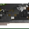 Mexen Gaspar évier en granit 1,5 bac avec égouttoir 737 x 475 mm, noir/métallisé argenté, siphon doré - 6507731505-73-G