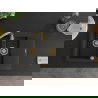 Mexen Gaspar Granitspüle, 1,5 Becken mit Abtropffläche, 737 x 475 mm, schwarz/goldener Metallic, goldener Siphon - 6507731505-7?
