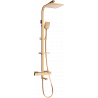 Mexen CQ62 conjunto de bañera y ducha con rociador y grifo termostático, oro rosa - 779106295-60
