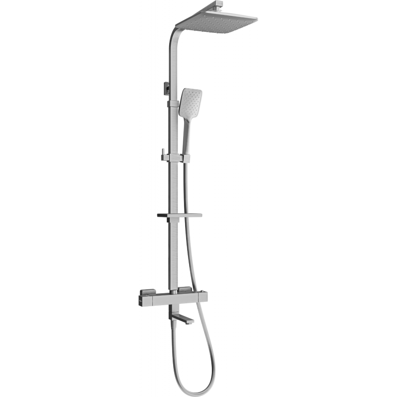 Mexen CQ62 Badewannen-Duschsystem mit Regendusche und thermostatischem Mischer, Graphit - 779106295-66
